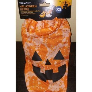 NWT Vibrant Life Dog Halloween Hoodie Shirt Costume ‎ PUMPKIN SZ XS